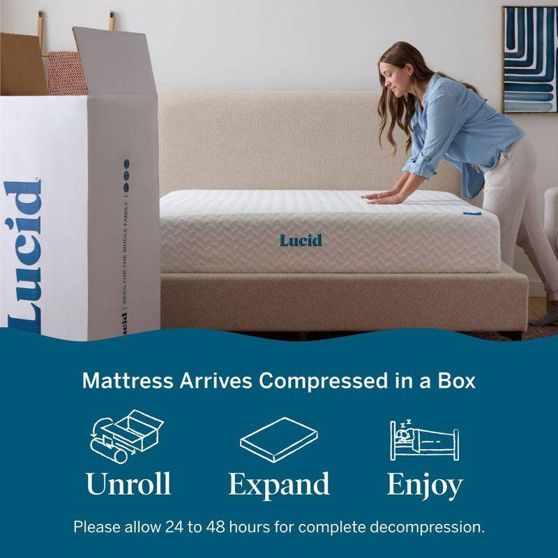 Lucid Comfort Collection  Medium 10" Gel Memory Foam Mattress