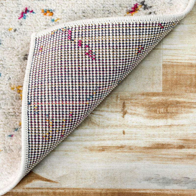 Nuloom 6 Square Moroccan Blythe Indoor Area Rug, Light Multicolor, Faded Bohemian Design, Stain Resistant, BedroomLiving Room, Kitchen,