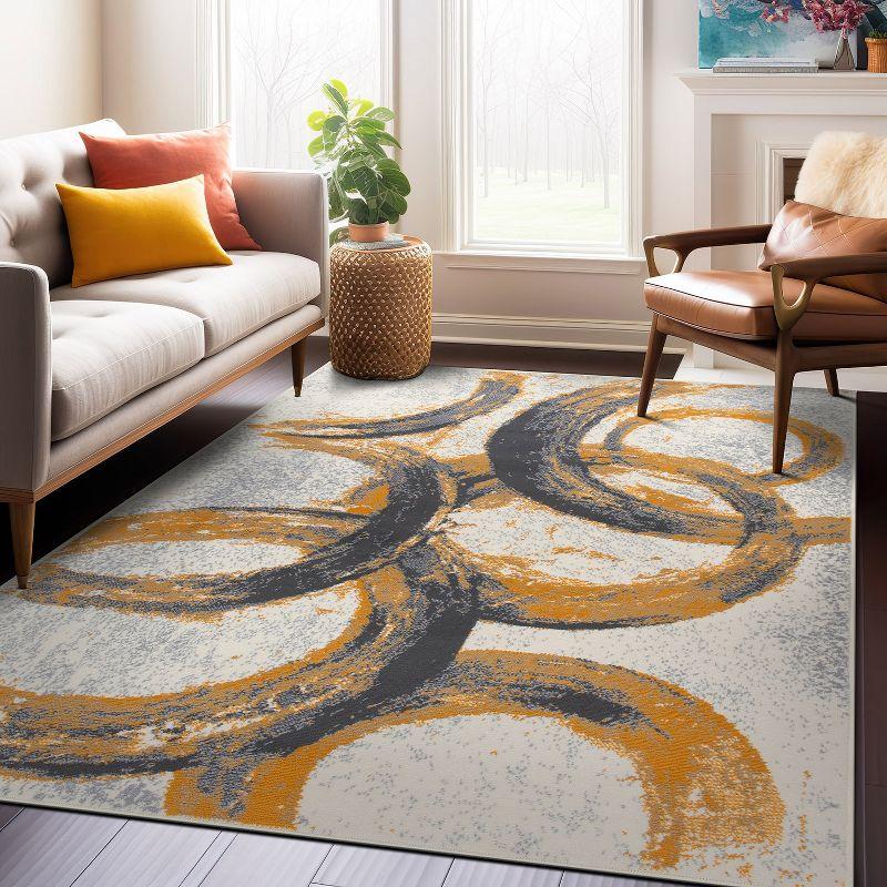 World Rug Gallery Contemporary Abstract Circles Area Rug