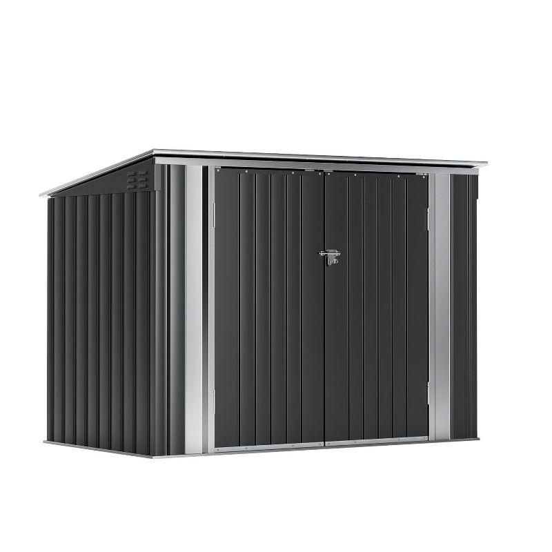 Homall 6' x 3' Black Metal Outdoor Storage Shed with Lockable Doors