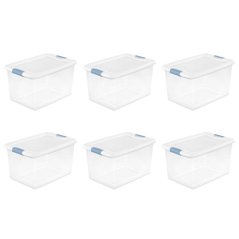 Sterilite Plastic Clear Stackable Latching Storage Box Container