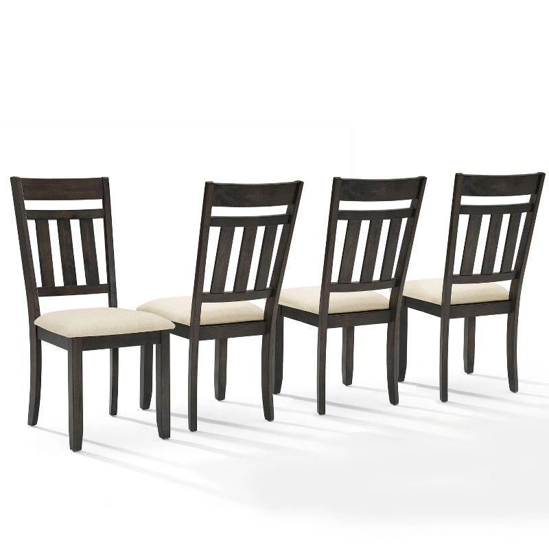 Hayden Gray Upholstered Linen Slat Back Side Chair Set