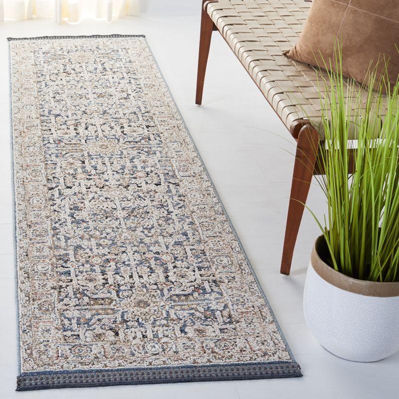 Vivaldi VIV546 Power Loomed Runner Rug - Blue/Ivory - 2'2"x8' - Safavieh.