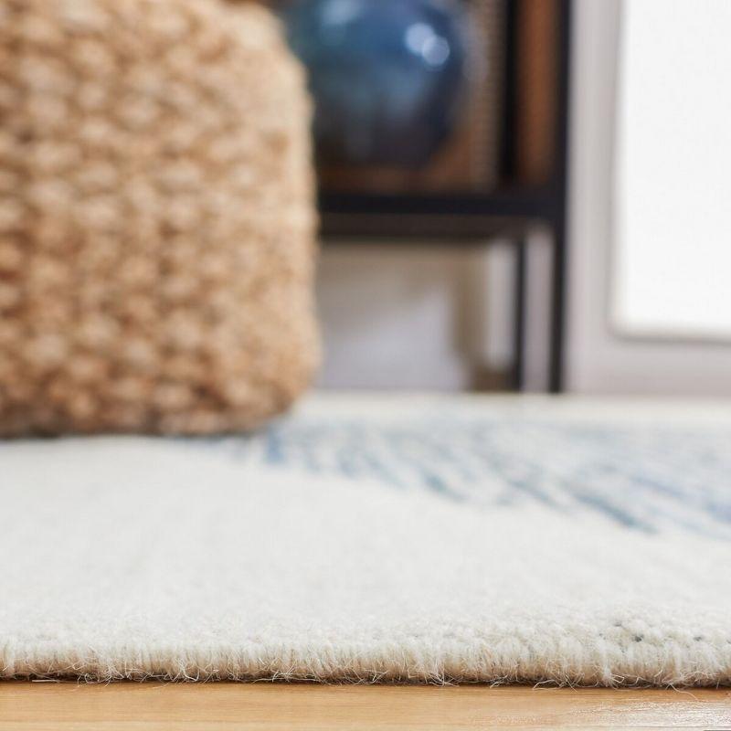 Kilim With Fringes KLM309 Flat Weave Runner Rug - Ivory/Blue - 2'3"x9' - Safavieh