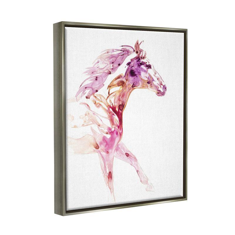 Stupell Industries Abstract Pink Horse GallopingFloater Canvas Wall Art, 17 x 21