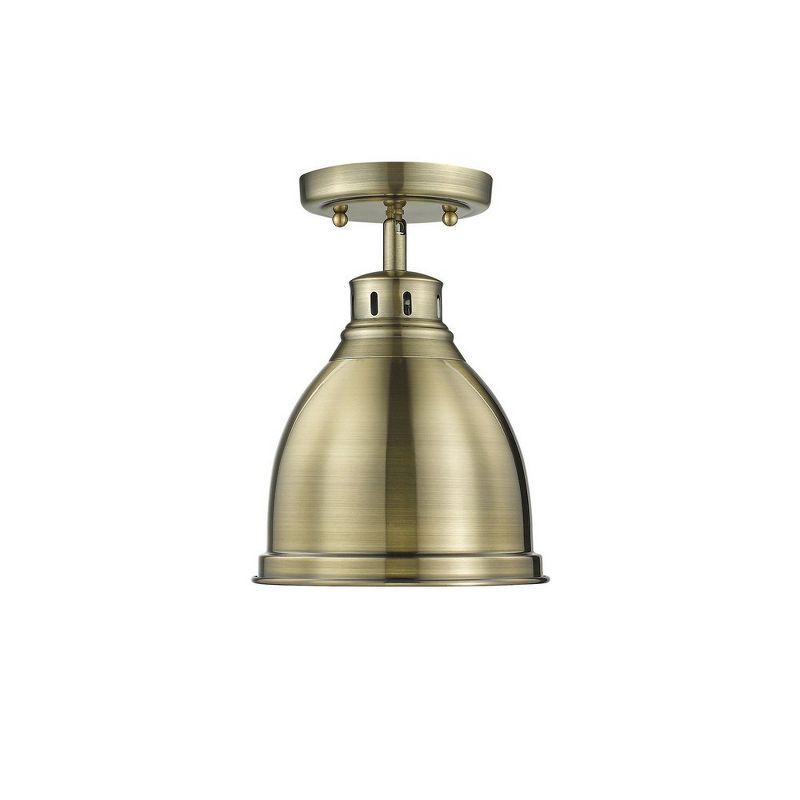 Golden Lighting Duncan 1-Light Flush Mount in Matte Black with Black