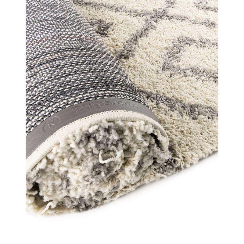Unique Loom 6' 0 x 9' 0 Rectangle Trellis Shag Ivory Area Rug