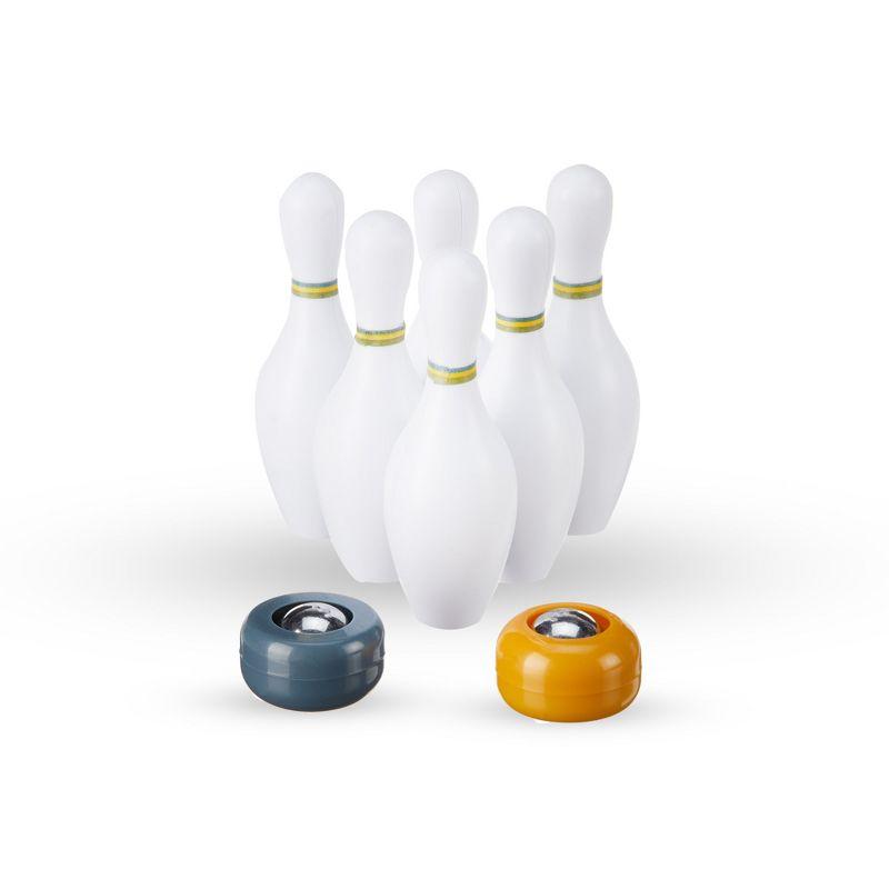 Foster & Rye Mini Bowling Set - Travel and Tabletop Games, Includes Weighted Game Mat and Mini Bowling Pins - Desk Games 9-Piece Set of 1