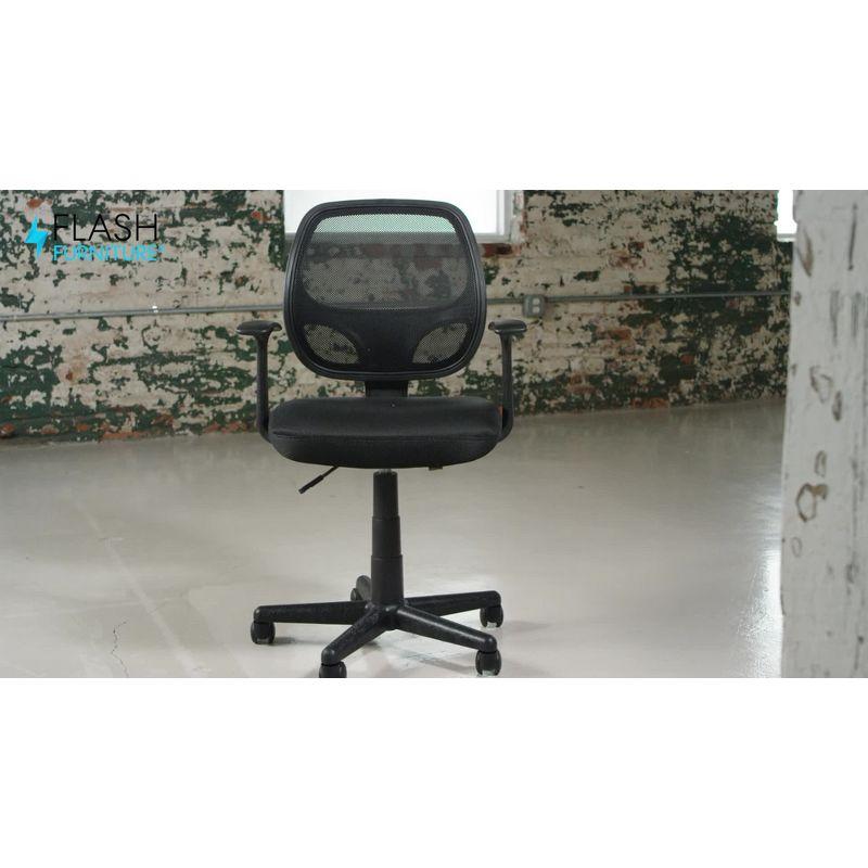 Sleek Mid-Back Black Mesh Swivel Task Chair with Lumbar Support