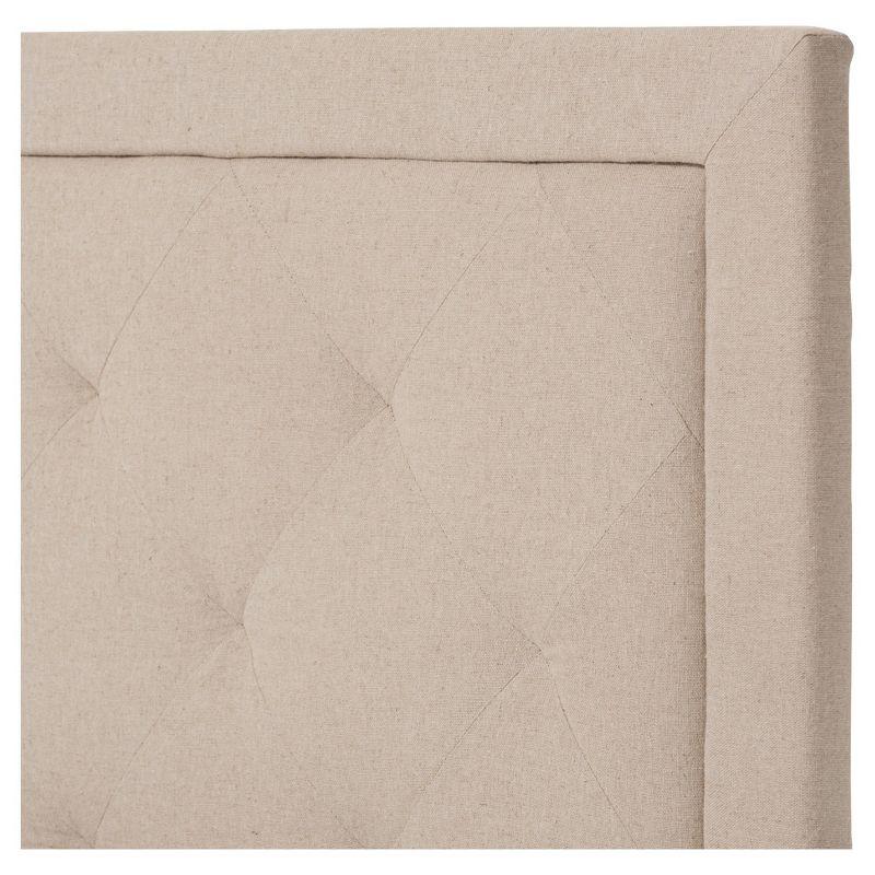 Twin Paris Modern And Contemporary Linen Upholstered Tufting Platform Bed Beige - Baxton Studio: Rubberwood, No Box Spring Needed
