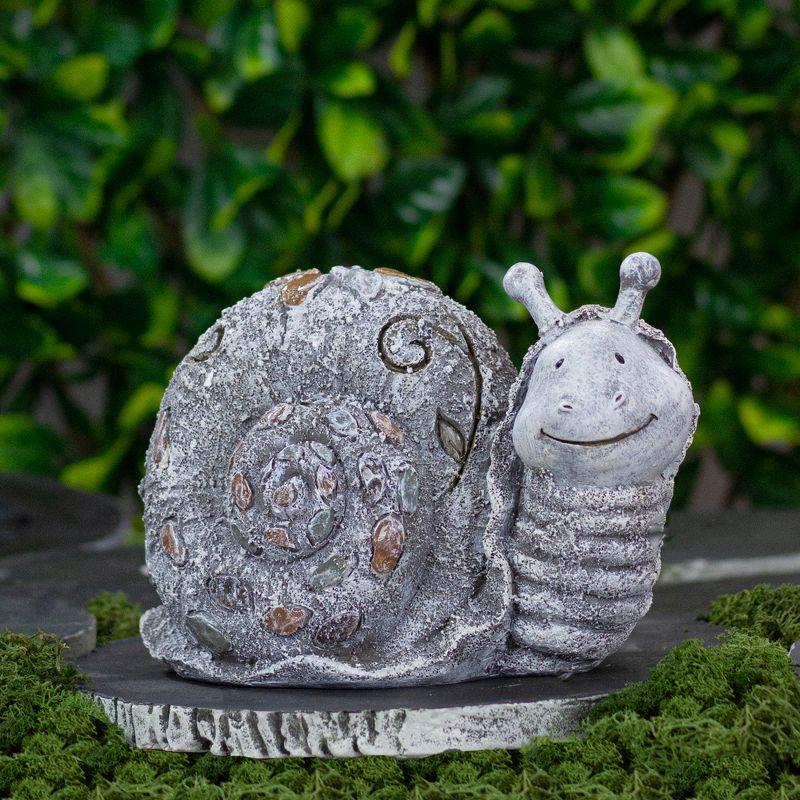 Gray and Brown Pebble Snail Garden Statue