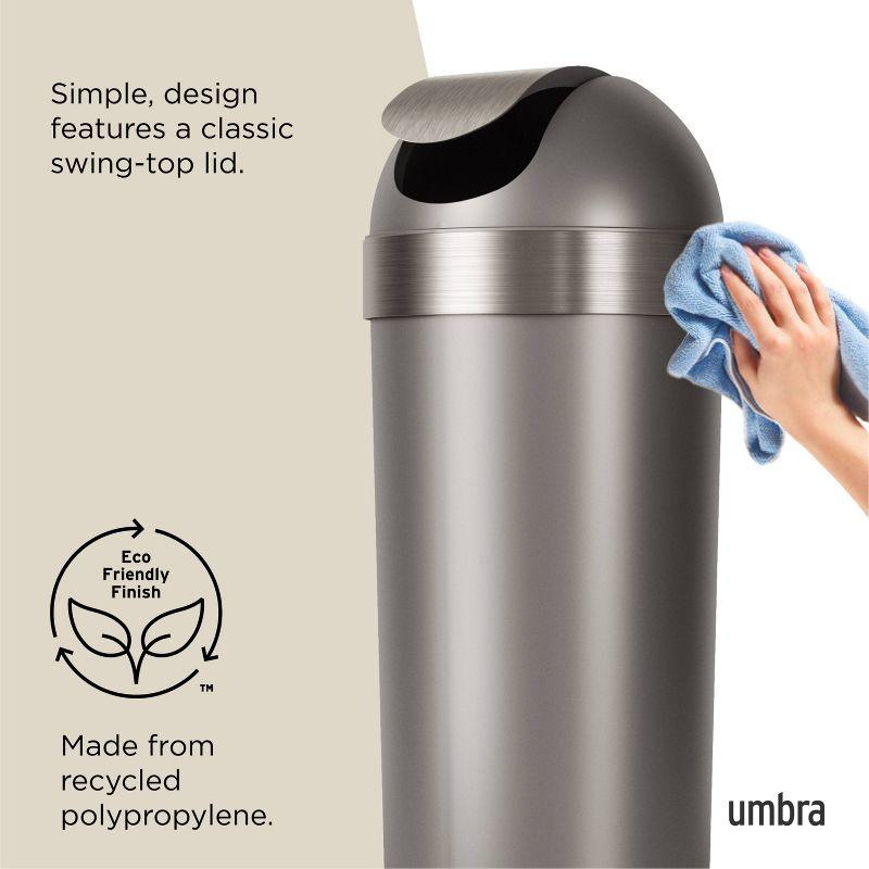 Umbra Venti Plastic Swing Top Kitchen Trash Can - 16 Gallons