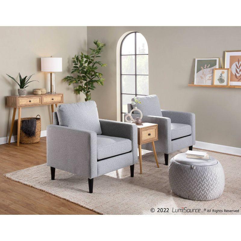 Wendy Arm Chair Polyester/Wood Black/Gray - LumiSource: Plush, Comfortable Reading & Living Room Seating