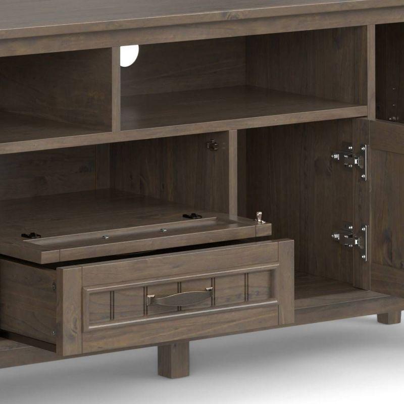 Rowan 72" TV Stand for TVs up to 80" Smoky Brown - Wyndenhall: Contemporary Media Console with Drawers
