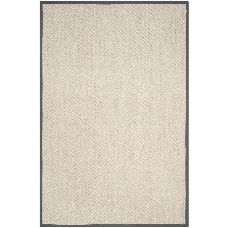 Debroh Natural Fiber Sisal With Latex Solid Color Rug
