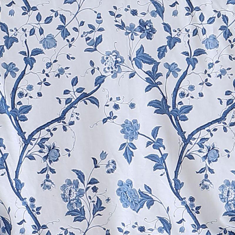 Elise Blue Floral Cotton Tie-Up Valance