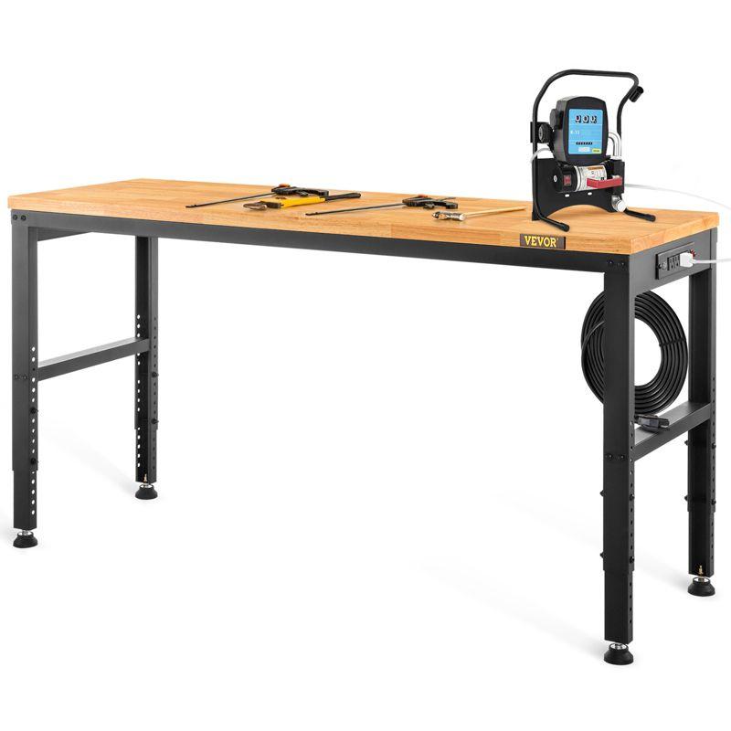 VEVOR 48'' W Wood Top Height-Adjustable Workbench