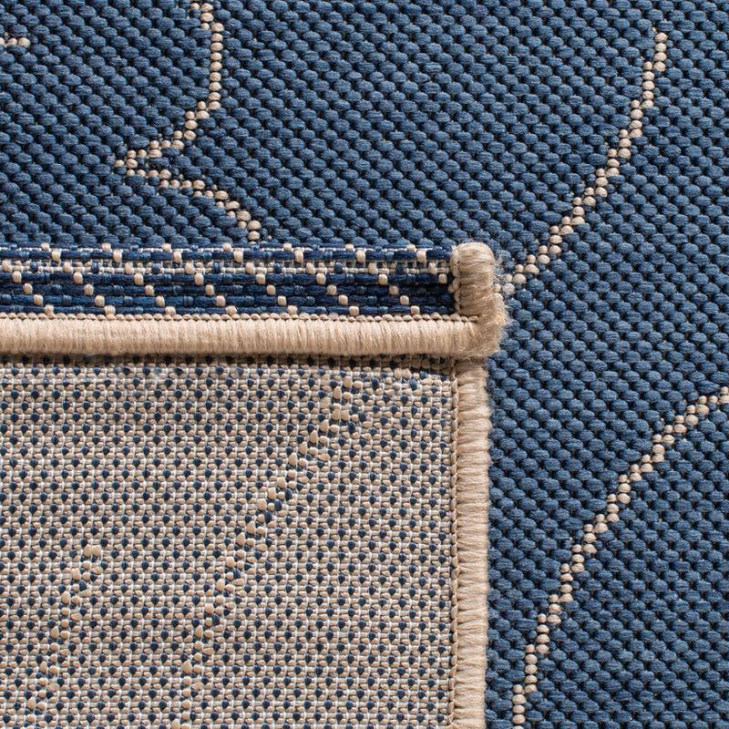 Courtyard CY7321 Power Loomed Indoor and Outdoor Runner Rug - Beige/Blue - 2'3"x8' - Safavieh