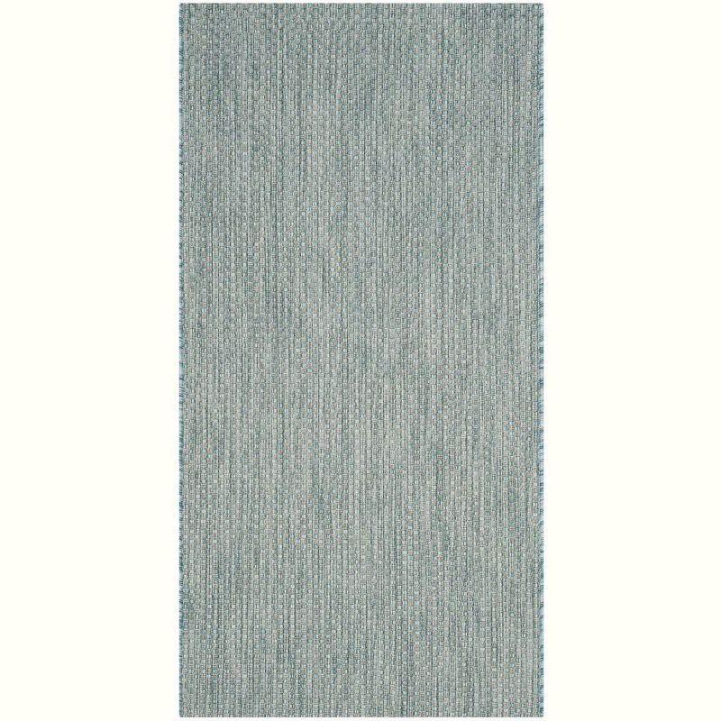 Courtyard CY8521 Power Loomed Indoor/Outdoor Accent Rug - Aqua/Grey - 2'7"x5' - Safavieh.