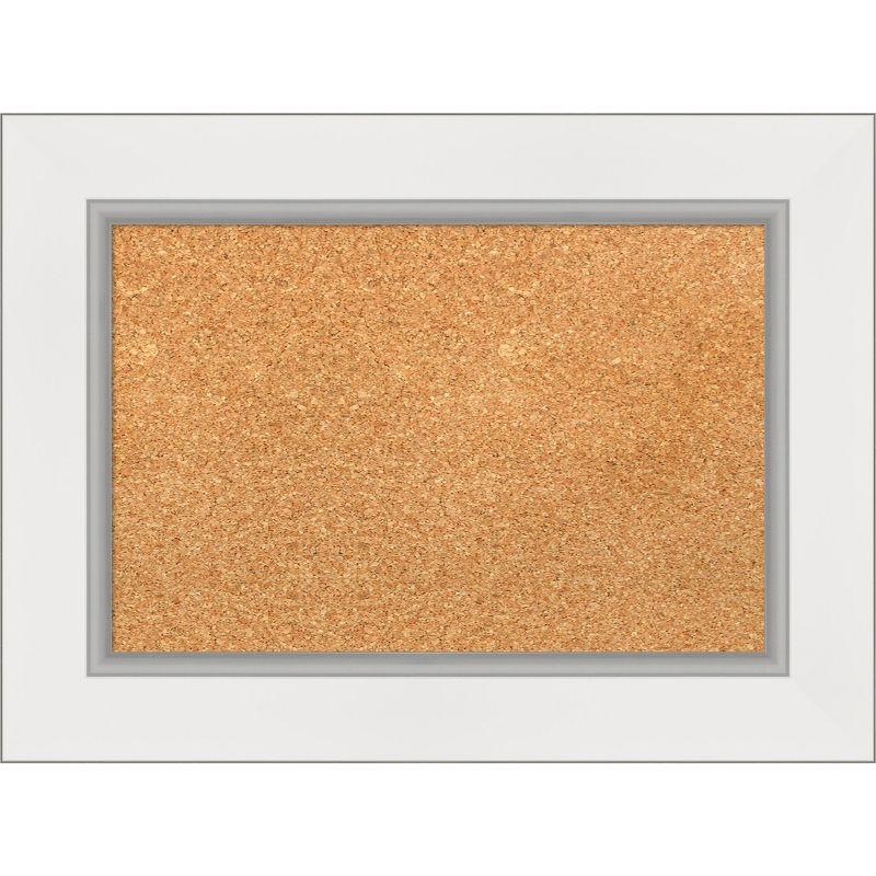 Eva White and Gold Framed Natural Cork Bulletin Board