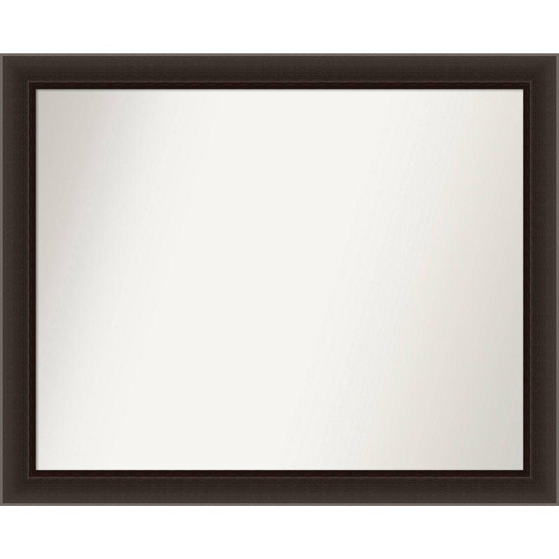 Romano Espresso Wood Rectangular Bathroom Wall Mirror