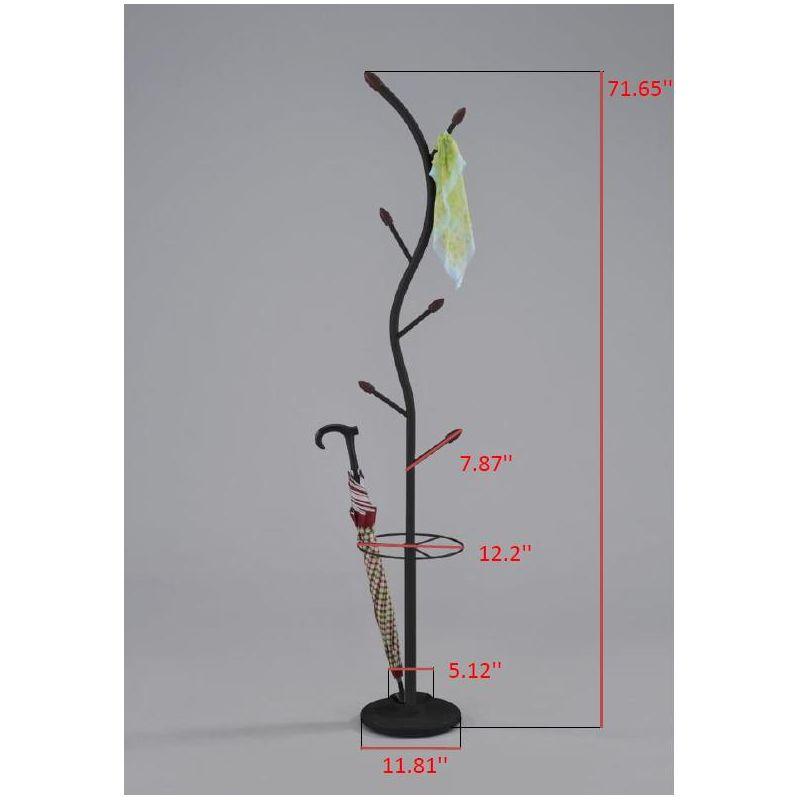 Kings Brand Furniture - Kubin Metal 6-Hook Coat & Hat Rack with Umbrella Stand