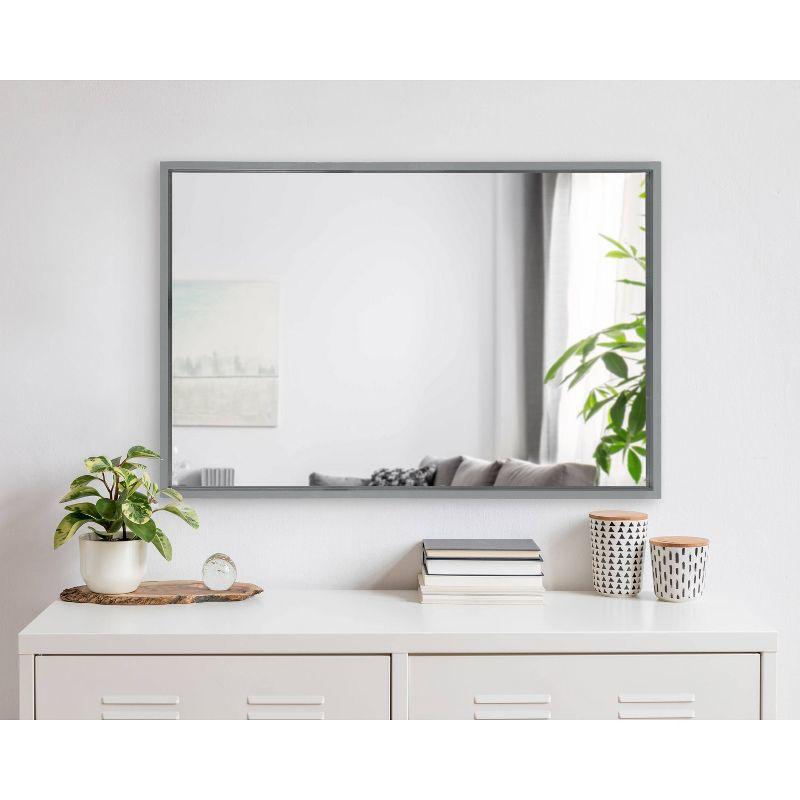 24" x 36" Travis Framed Decorative Wall Mirror Gray - Kate & Laurel All Things Decor