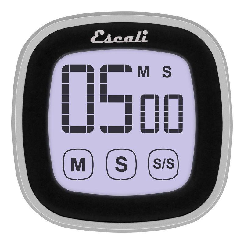 Escali Black Touch Screen Digital Kitchen Timer