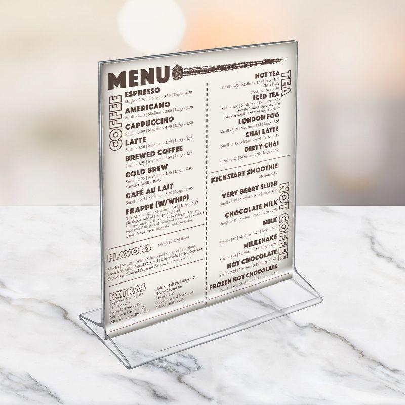 Azar Displays Top Loading Clear Acrylic T-Frame Sign Holder 8.5" Wide x 11'' High-Vertical/Portrait, 10-Pack (Set of 10)