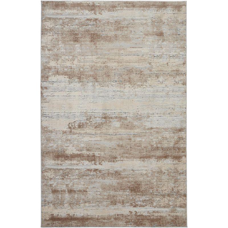 Modern Rustic Abstract 3'11" x 5'11" Gray Synthetic Area Rug