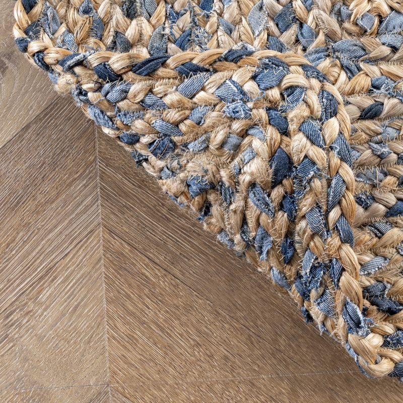 nuLOOM Eliz Braided Denim and Jute Area Rug