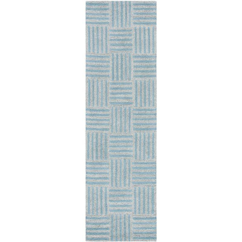 Abstract ABT602 Handmade Indoor Runner - Blue/Grey - 2'-3"x8' - Safavieh