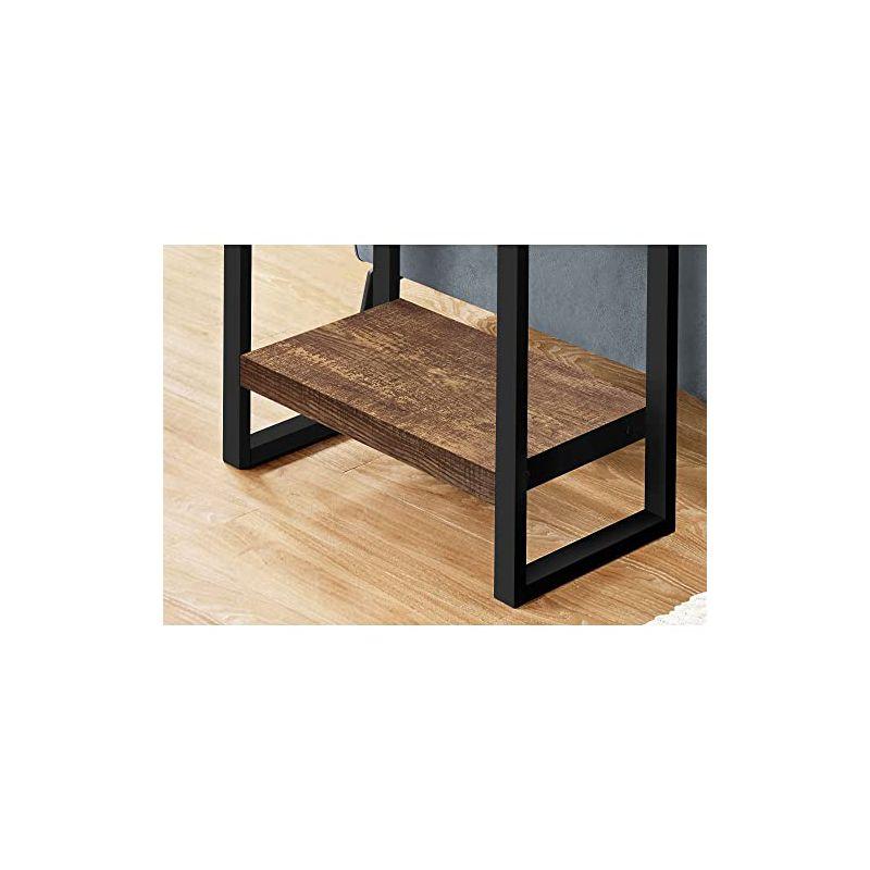 Accent Table Side End Nightstand Lamp Living Room Bedroom Brown Laminate Black Metal Industrial