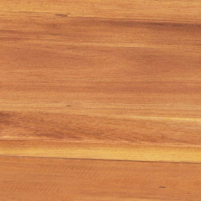 Emma and Oliver Rustic Natural Acacia Wood Bench with Seating for Two, Flared Wooden Legs and Slatted Surface for Indoor and Outdoor Use