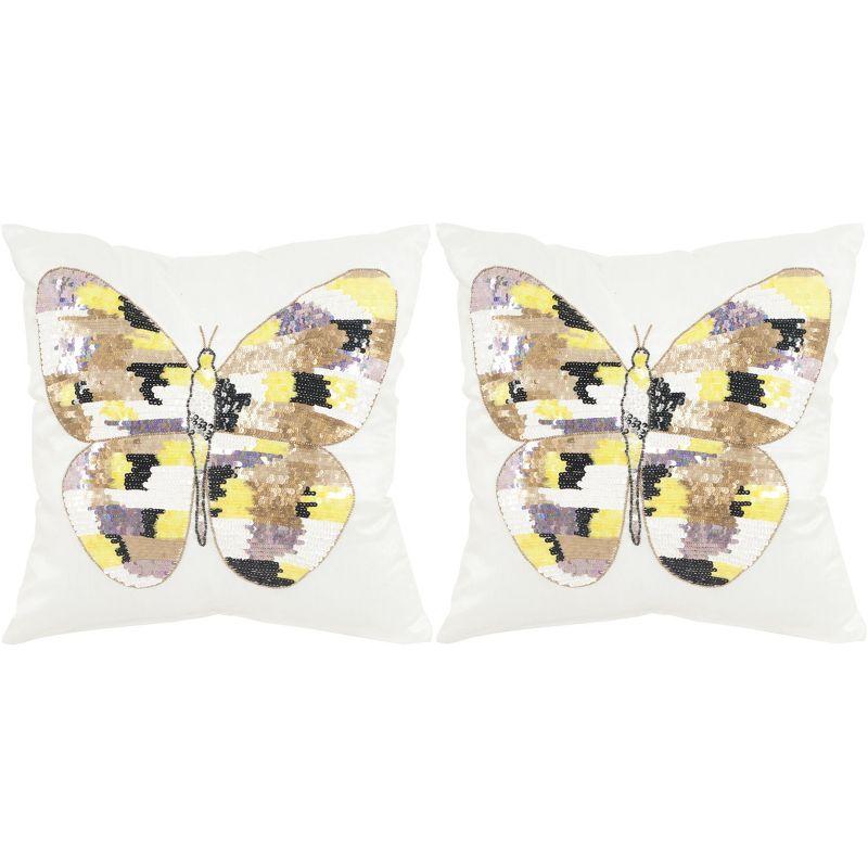 Safavieh Embroidered Feather Throw Pillow (Set of 2)