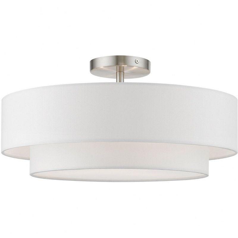 Livex Lighting Meridian 3 - Light Semi-Flush Mount in  Brushed Nickel