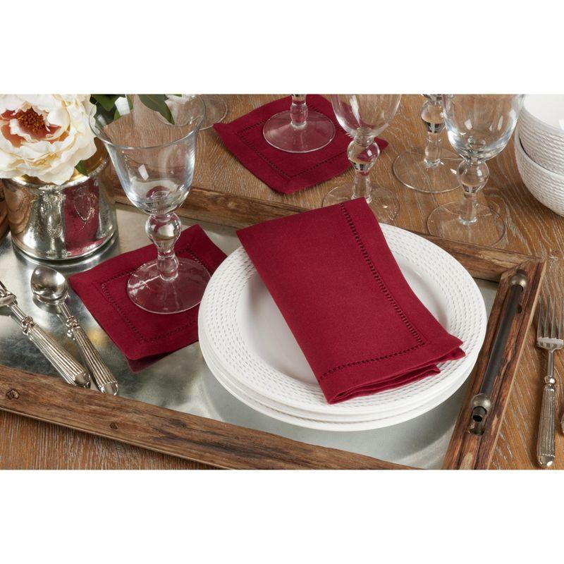 Saro Lifestyle Saro Lifestyle Hemstitched Design Dinner Napkins (Set of 12)