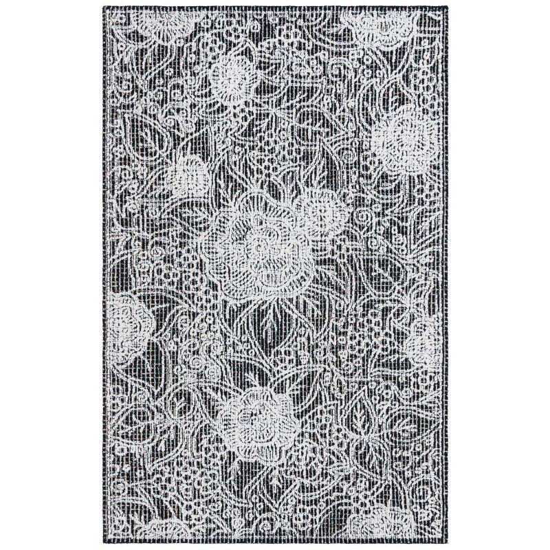Ebony EBN114 Hand Tufted Area Rug - Black/Ivory - 6'x9' - Safavieh.