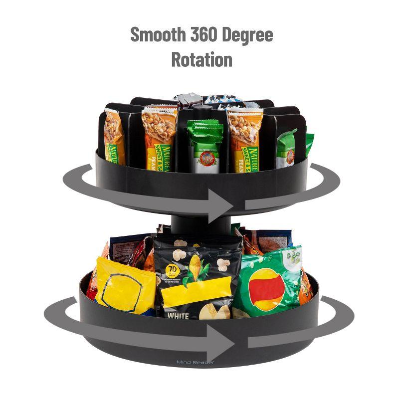 Mind Reader Mind Reader 2-Tier Snack Carousel, Countertop Organizer, Snack Tray, Pantry, Breakroom, Kitchen, 14.25"Lx14.25"Wx14"H
