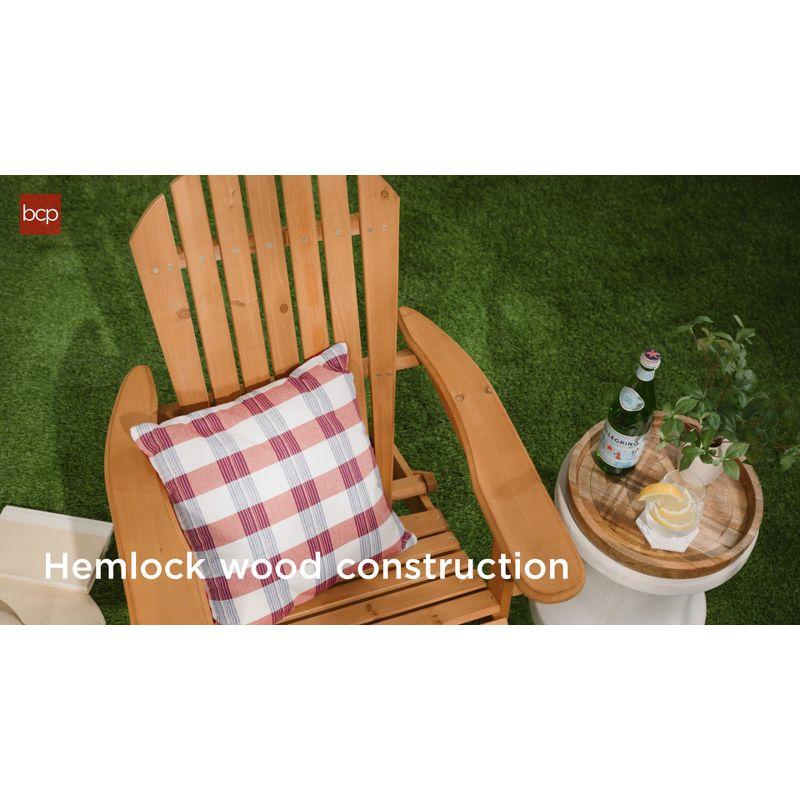 Gray Hemlock Wood Folding Adirondack Chair with Arms