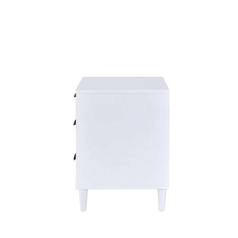 White and Weathered Oak 3-Drawer Nightstand