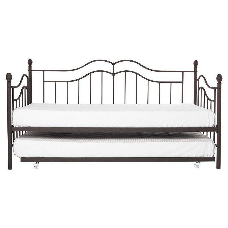 Bronze Twin Metal Daybed with Trundle and Headboard