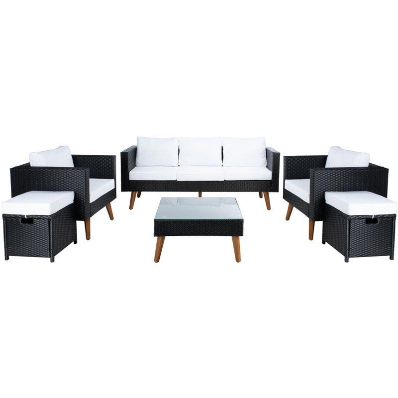 Presla 6 Pc Living Set - Indoor/Outdoor - PAT7715 - Black/White - Safavieh