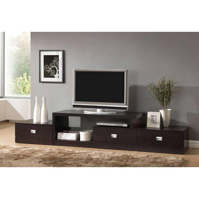 Marconi Asymmetrical Modern TV Stand for TVs up to 70" Brown - Baxton Studio