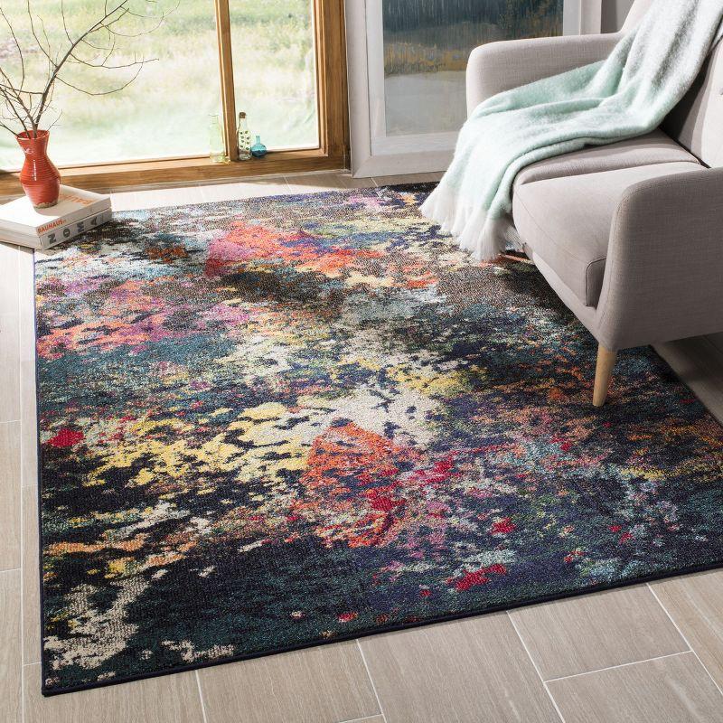 Monaco MNC260 Power Loomed Indoor Area Rug - Brown/Teal - 4'x5'7" - Safavieh.