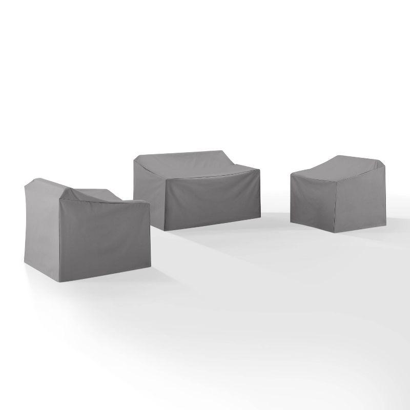 Crosley 3pc Furniture Cover Set, Loveseat and Two Chairs, Gray