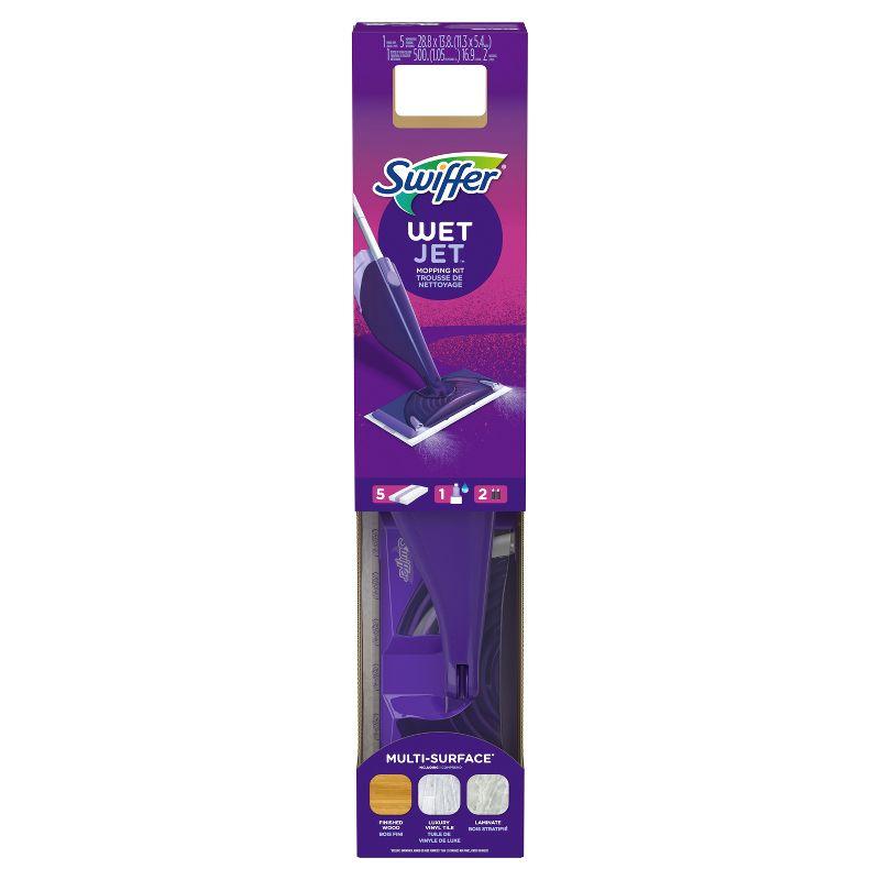 Swiffer WetJet Floor Mop Starter Kit (1 Spray Mop, 5 Mopping Pads, 1 Floor Cleaner Liquid Solution)