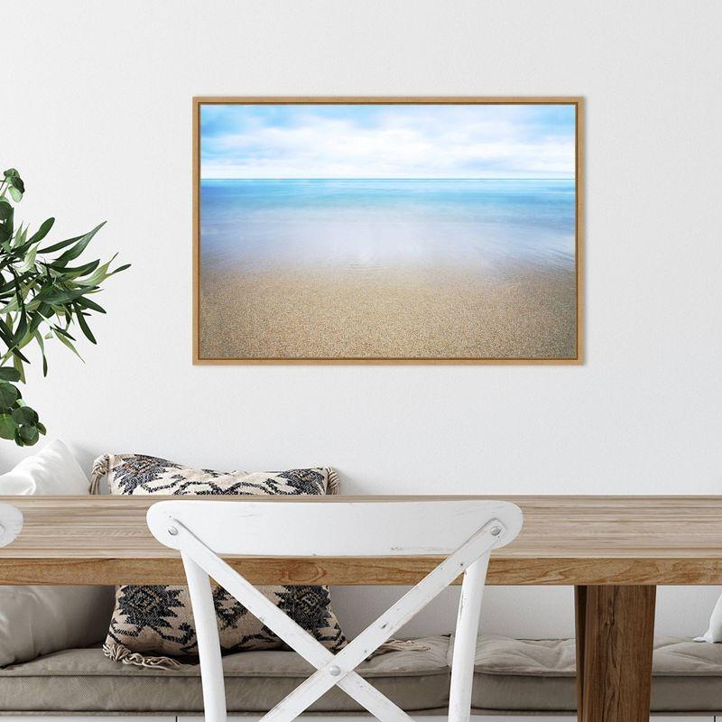 23" x 16" Hawaiian Shoreline and Ocean by Design Pics Danita Delimont Framed Canvas Wall Art - Amanti Art: Seascape for Bedroom Decor