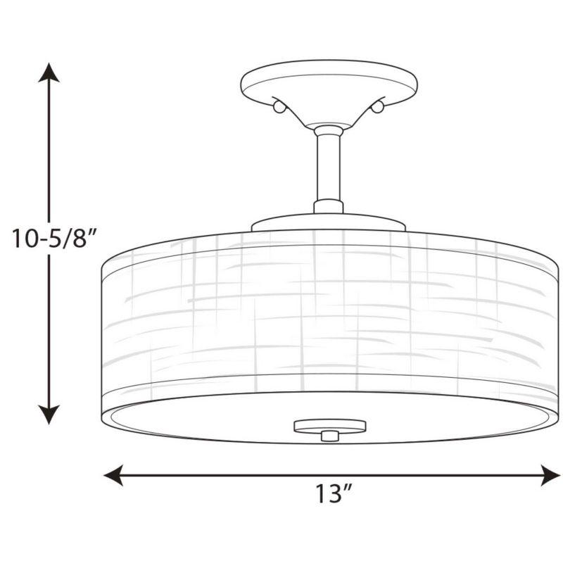 Progress Lighting Inspire 1-Light LED Semi-Flush Mount in Graphite with Summer Linen Shade