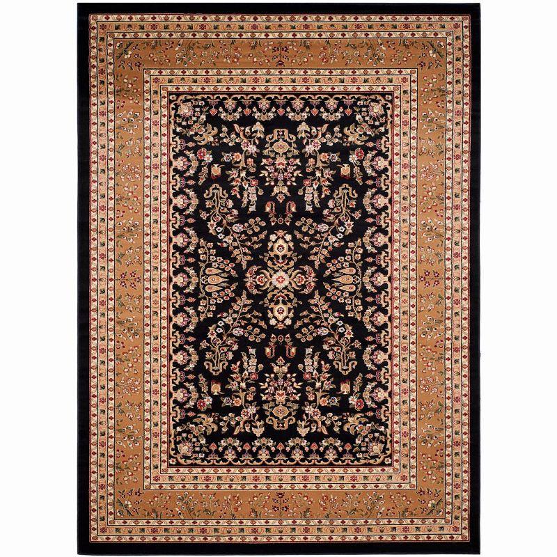 Lyndhurst Black and Tan Floral Synthetic Area Rug 8'x11'